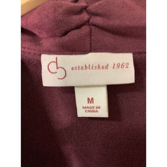 db established 1962 Wine Faux Suede Open Front Cardigan Size Medium - Picture 2 of 6